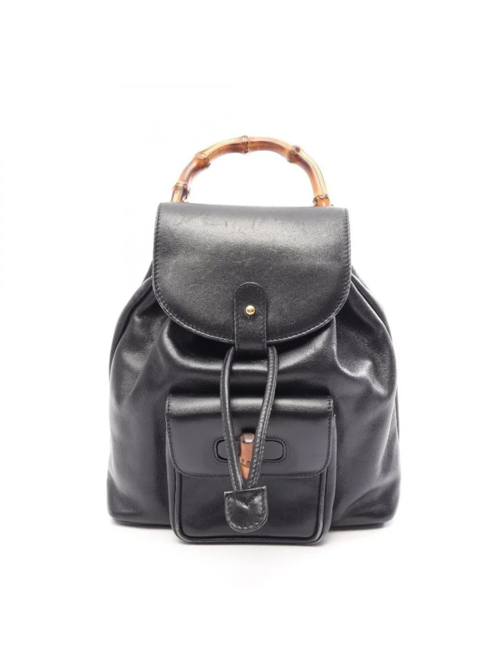 Gucci Backpack Bamboo 003 Black Leather Small